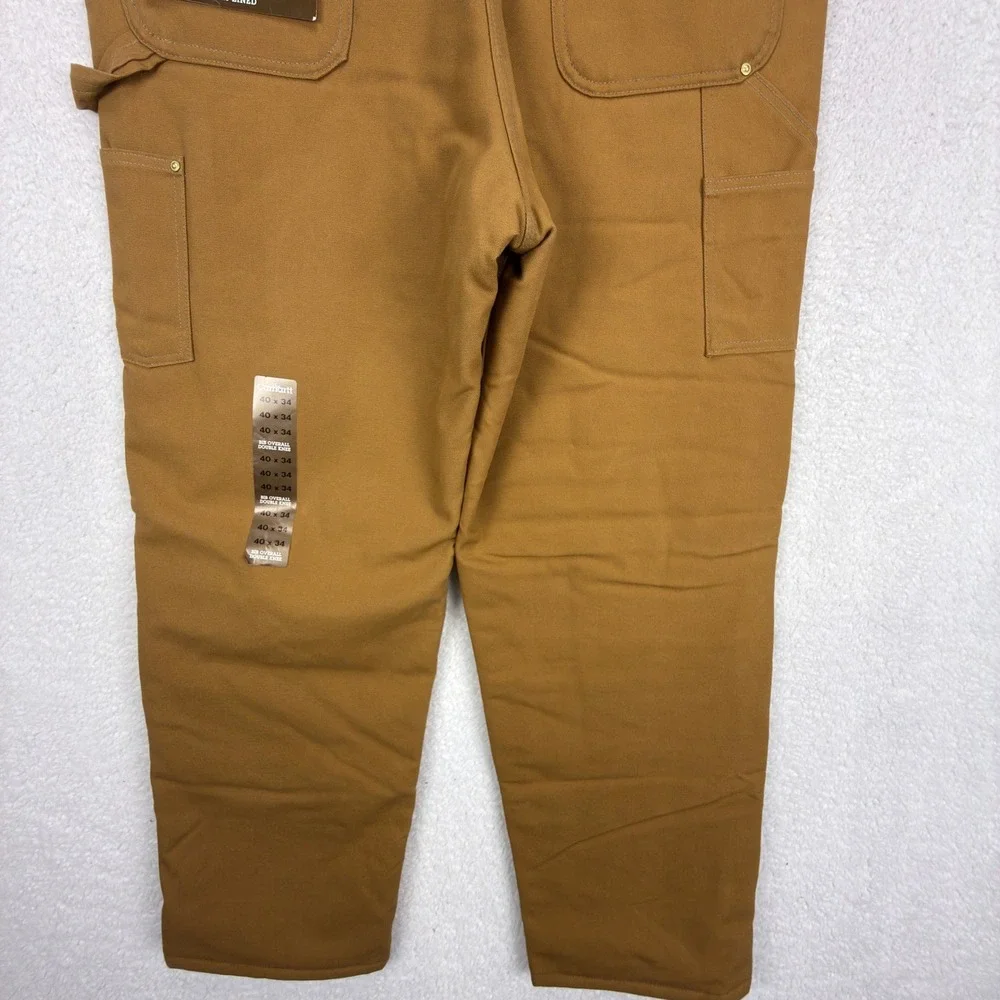 Carhartt Traditional Duck Bibs Overalls Quilt Lined 40x34 R02 BRN Brown NOS NWT